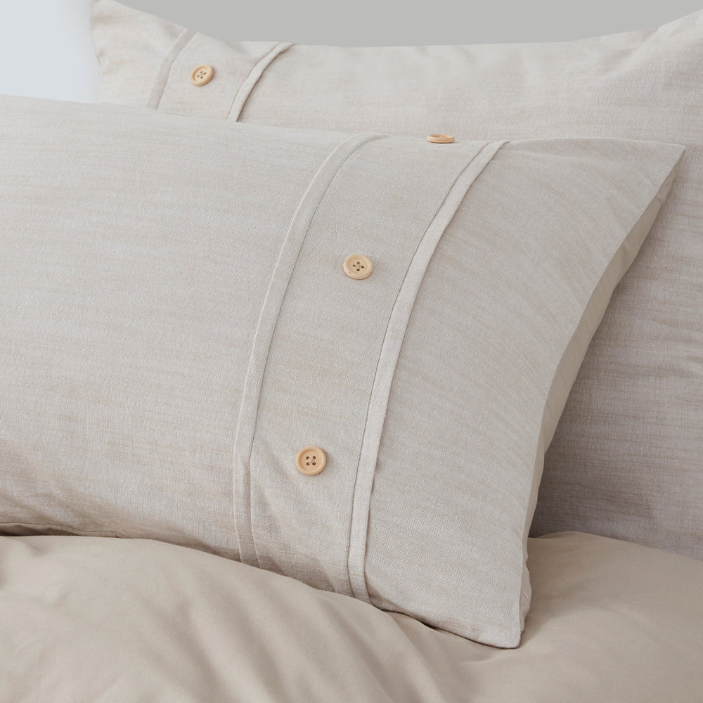 3 Piece Organic Cotton Oversized Duvet Cover Set Natural King/Cal King Media 11