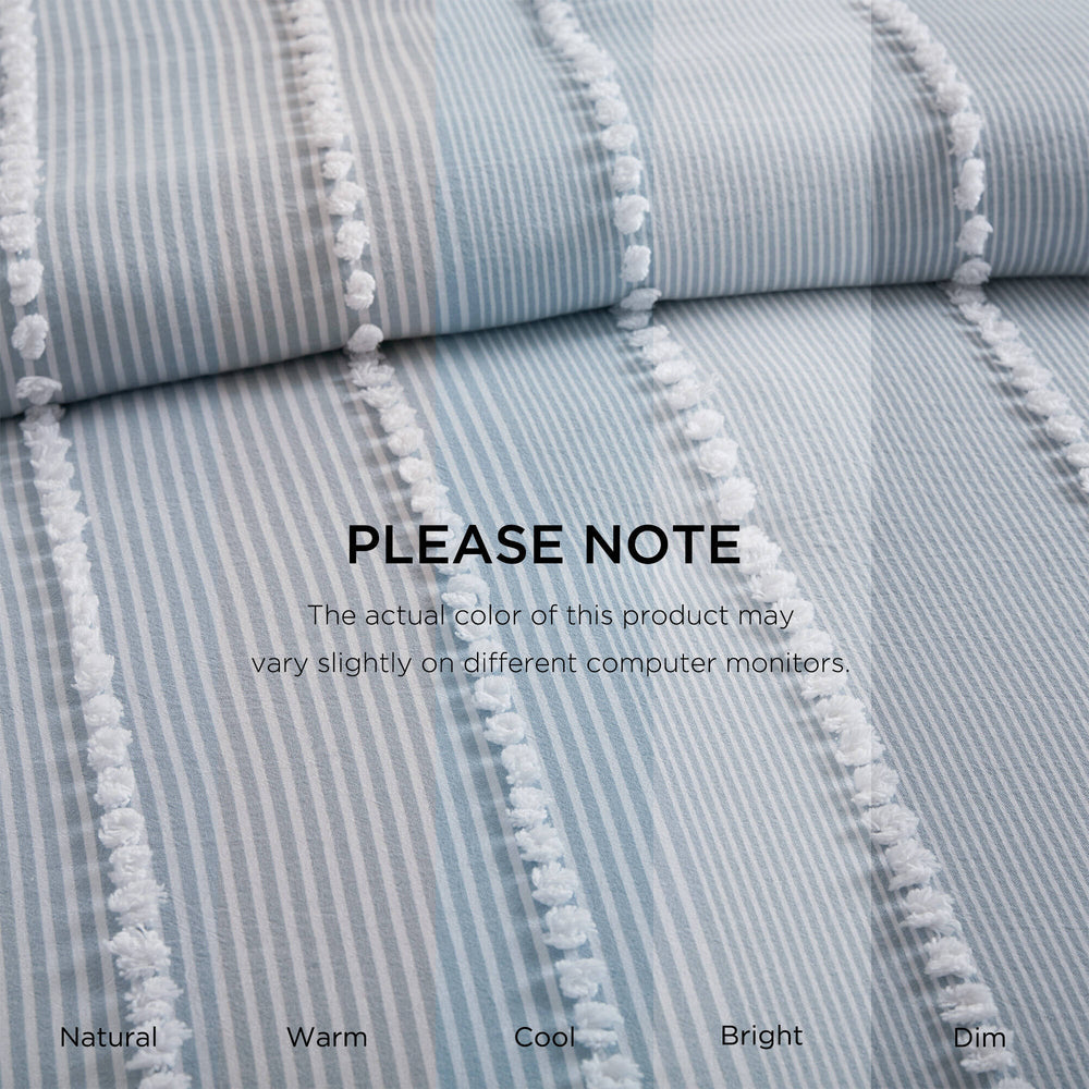 3- Piece King Cotton Yarn Dyed Duvet Cover Set Media 6
