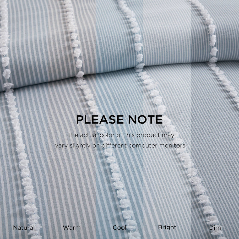 3- Piece King Cotton Yarn Dyed Duvet Cover Set Media 6
