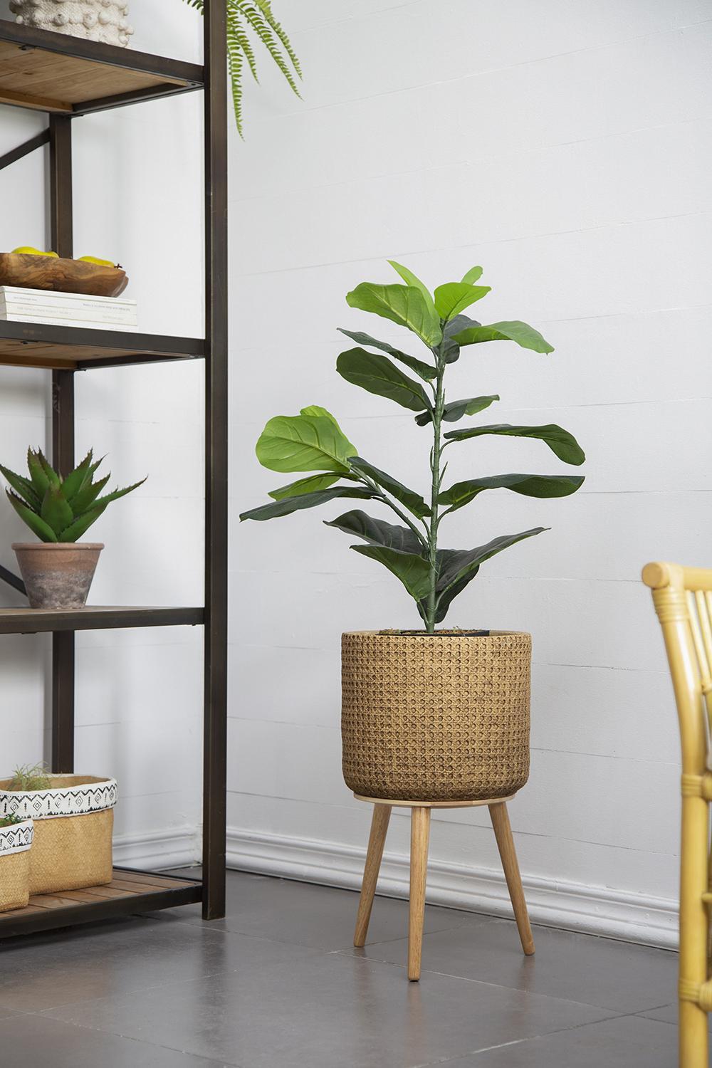 20x16x35' Artificial Fiddle-Leaf Fig Potted Plant Media 9