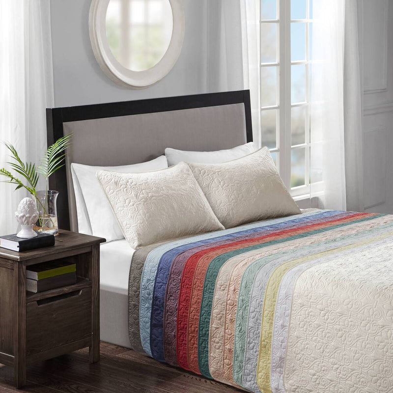 3 Piece Reversible Quilt Set Clay Red King/Cal King