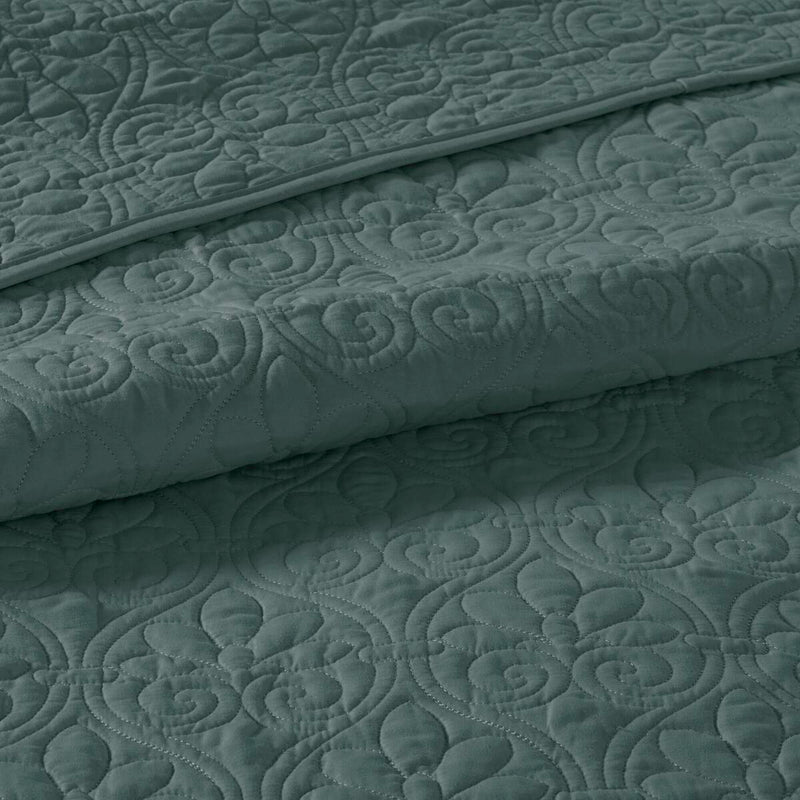 3 Piece Reversible Quilt Set Balsam Green Full/Queen
