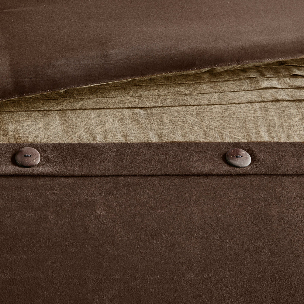 7 Piece Faux Suede Comforter Set Brown Cal King Media 6