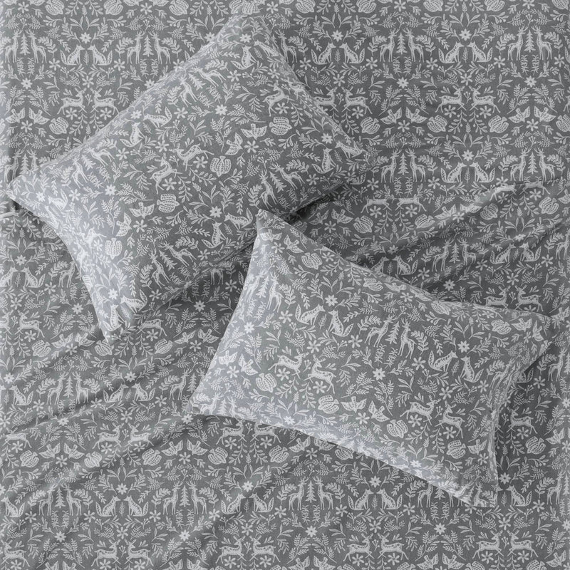 4 PCS Full Sheet Set Sage Winter Fauna