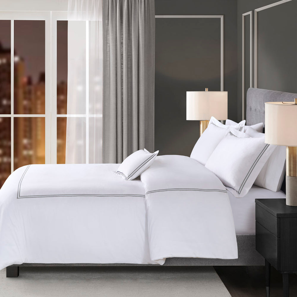 King/Cal King 100% Cotton Sateen Embroidered Comforter Set Media 15