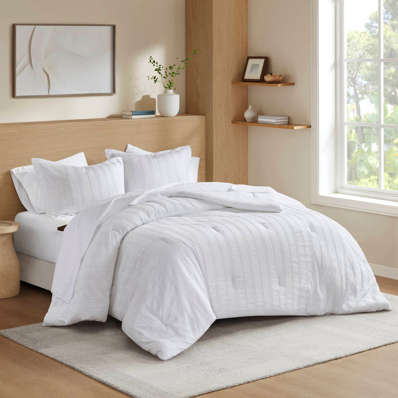 7-Piece King Woven Striped Comforter Set