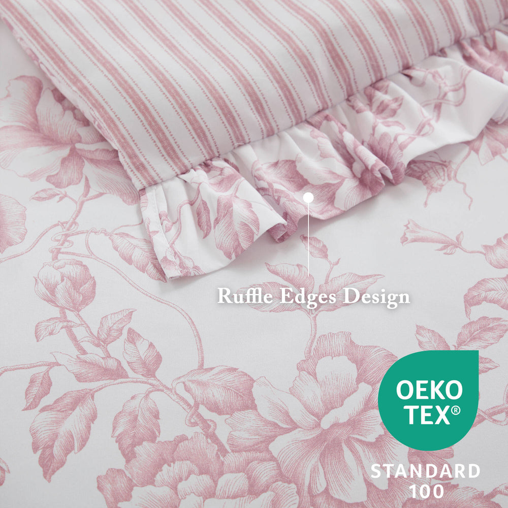 5 Pieces King Comforter Set with Decorative Pillows,Pink Media 9