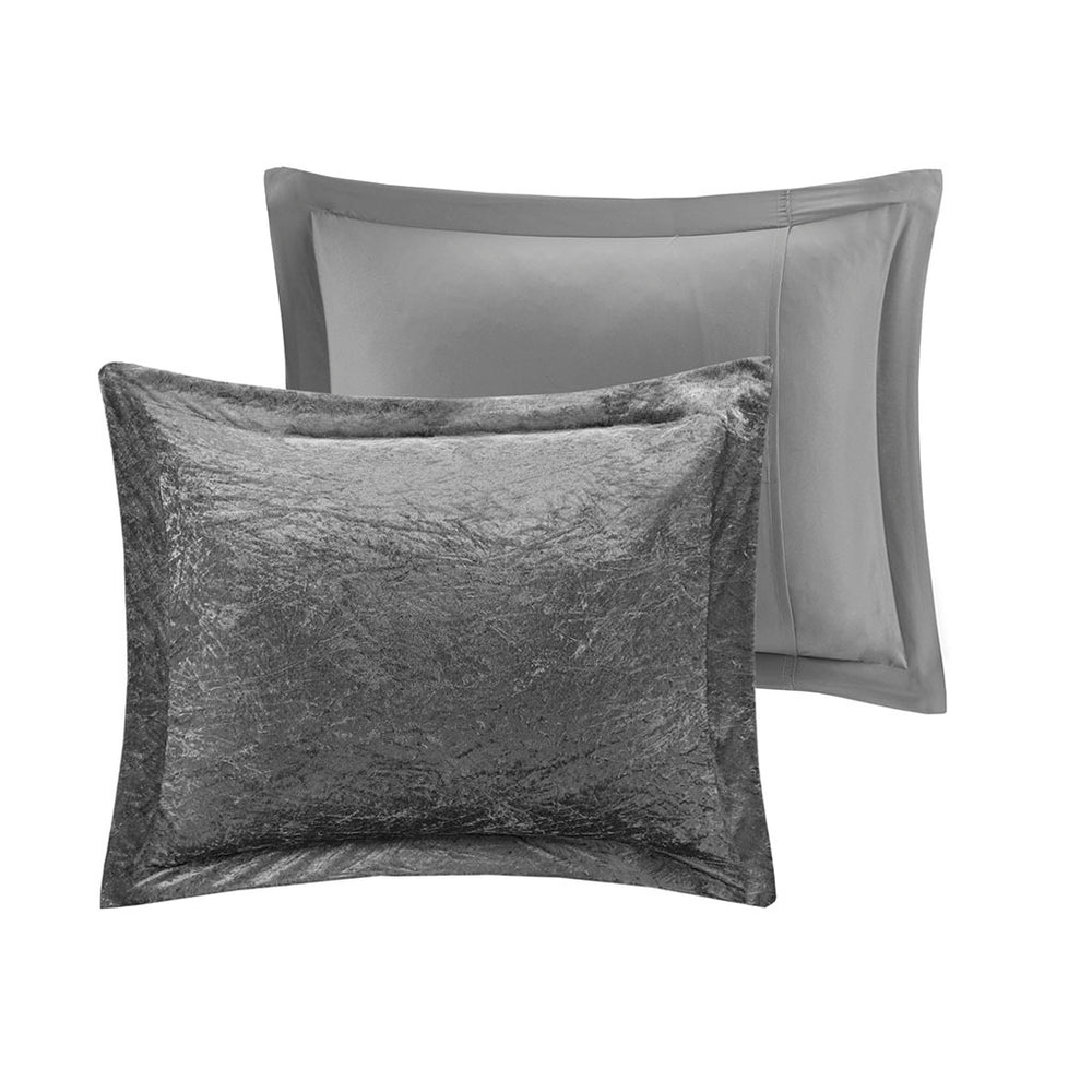 Full/Queen Velvet Duvet Cover Set with Throw Pillow Media 12