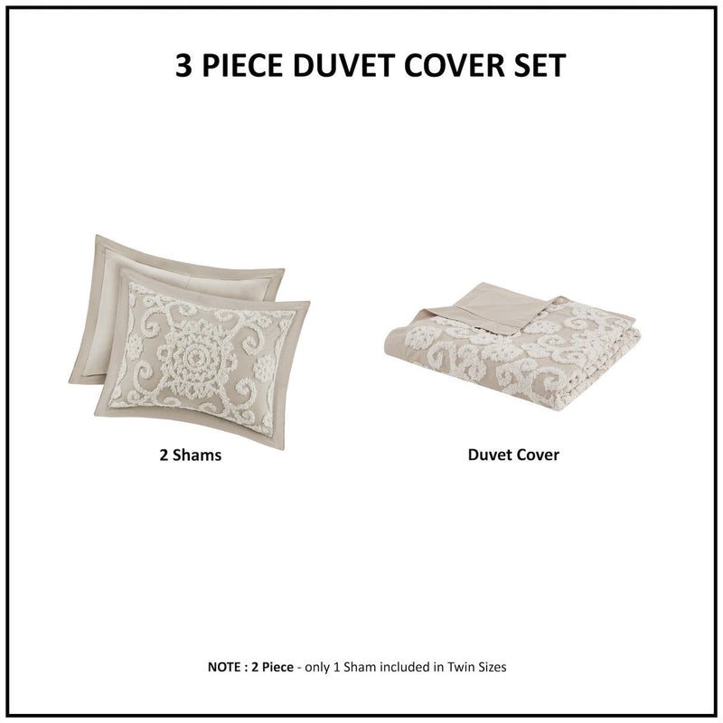 Cotton Duvet Mini Set Taupe Full/Queen