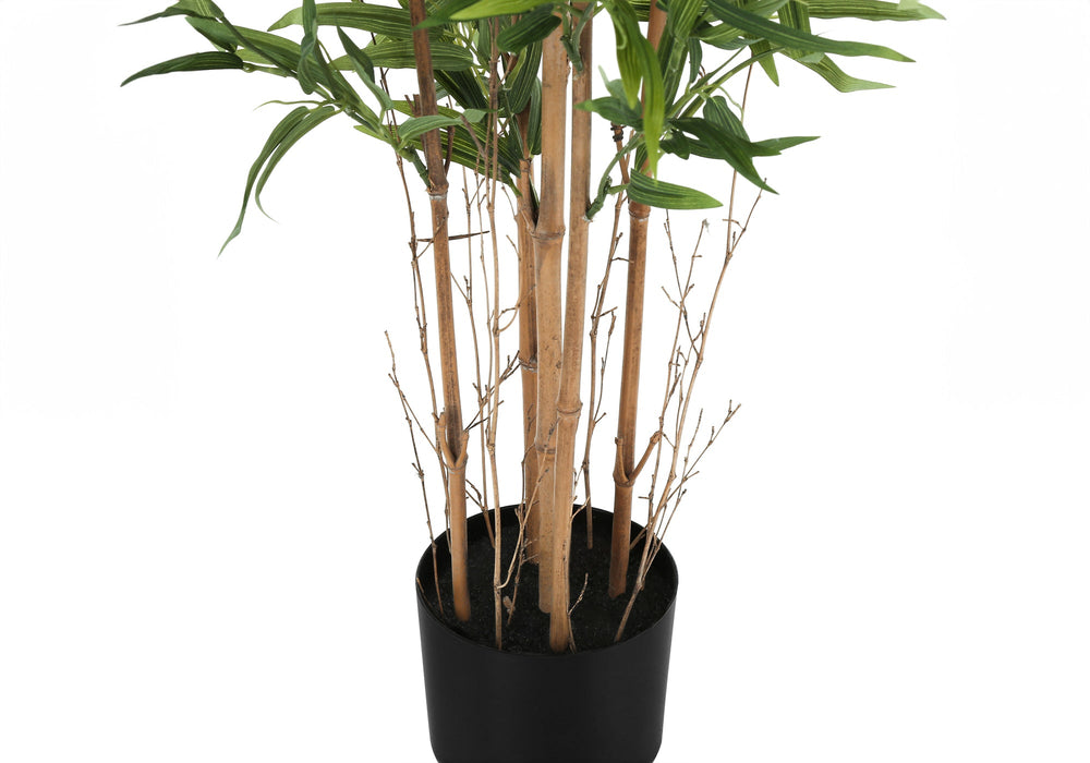 Artificial Plant, 50' Tall, Bamboo Tree, Indoor, Faux, Fake, Floor, Greenery, Potted, Decorative, Green Leaves, Black Pot Media 3
