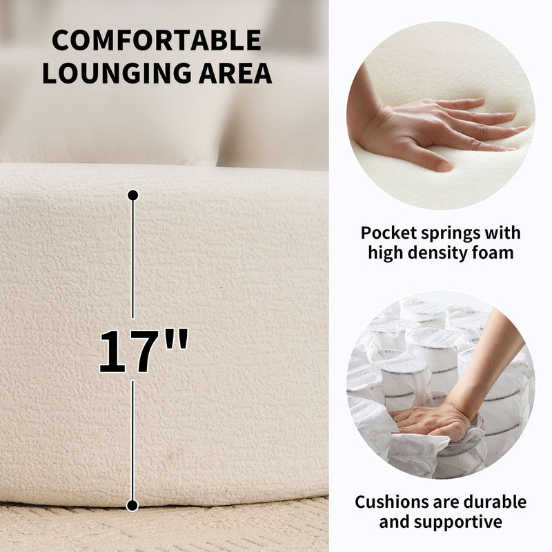 Foam & Spring Sofa Sectional White Living Room Design Furniture Collection