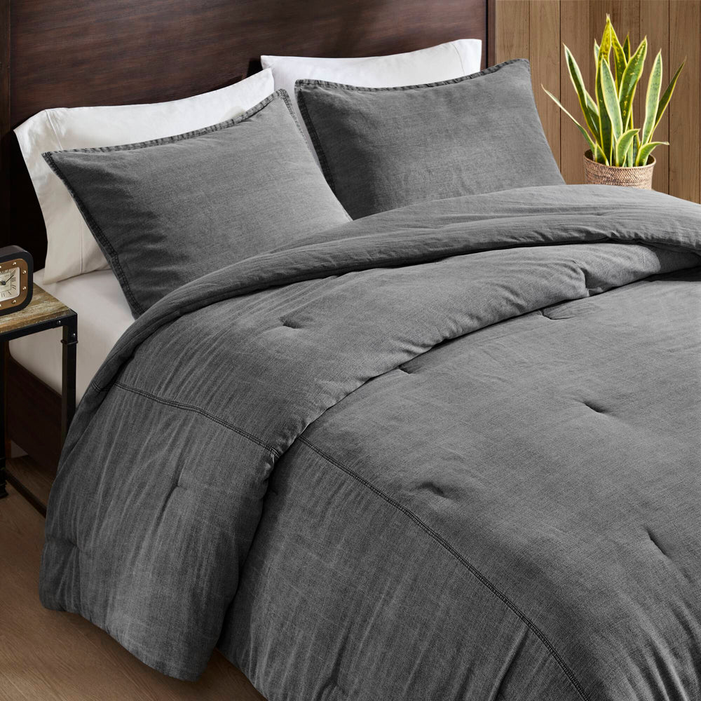 3PCS Full/Queen Twill Washed Comforter Set Media 18