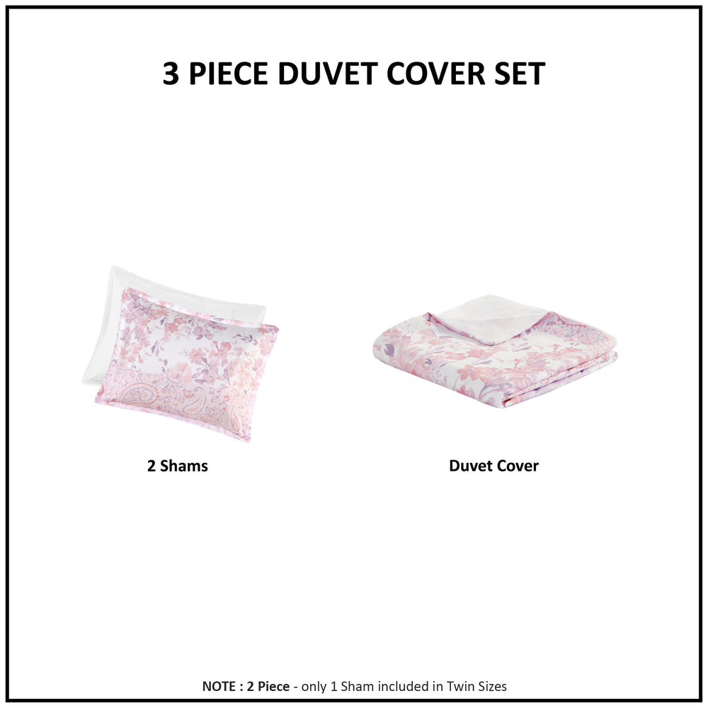 2PCS Twin/Twin XL Floral Paisley Duvet Cover Set Media 12