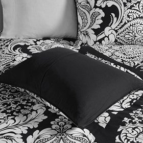 7 Piece Cotton Printed Comforter Set Black Queen Media 6