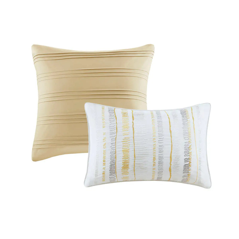8 Piece Printed Seersucker Comforter and Quilt Set Collection