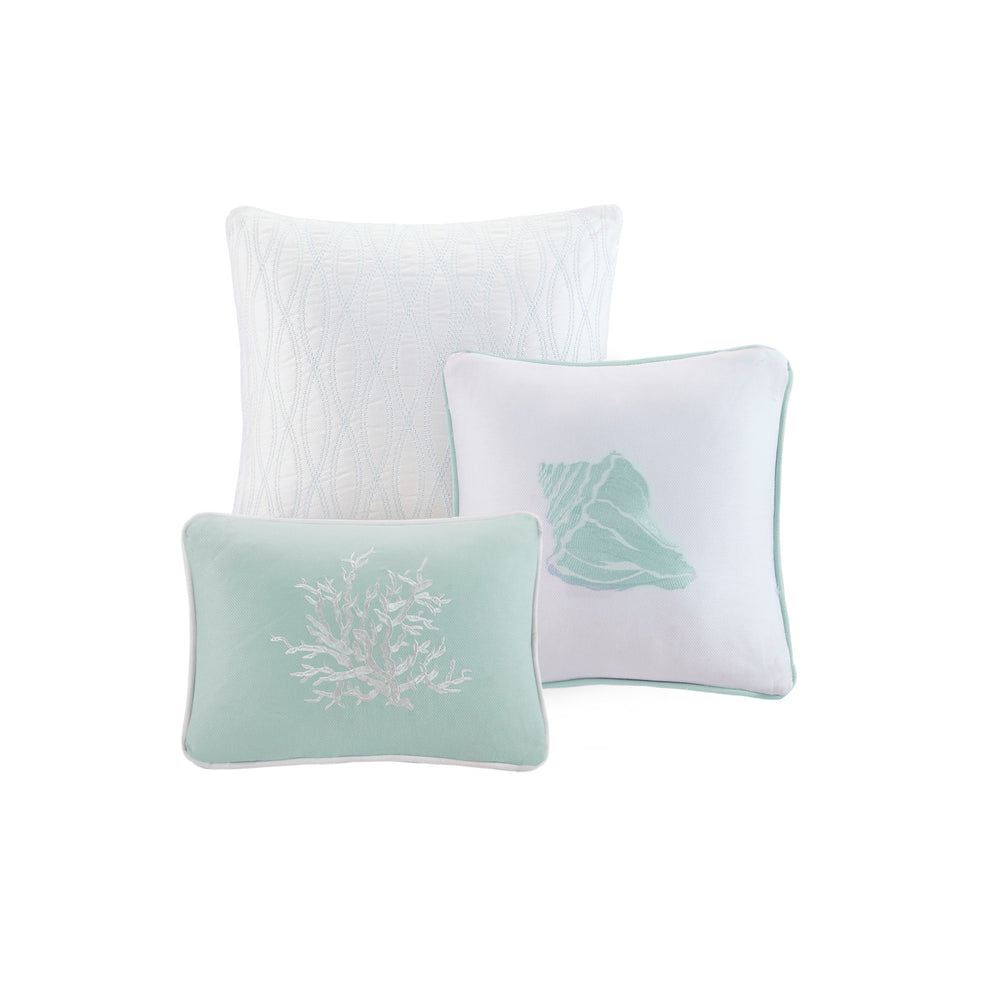 Oversized Cotton Jacquard Comforter Set Aqua Cal King Media 6