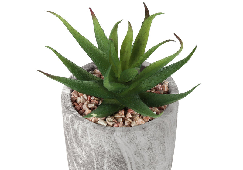 Artificial Plant, 6' Tall, Succulent, Indoor, Faux, Fake, Table, Greenery, Potted, Set Of 2, Decorative, Green Leaves, Grey Cement Pots