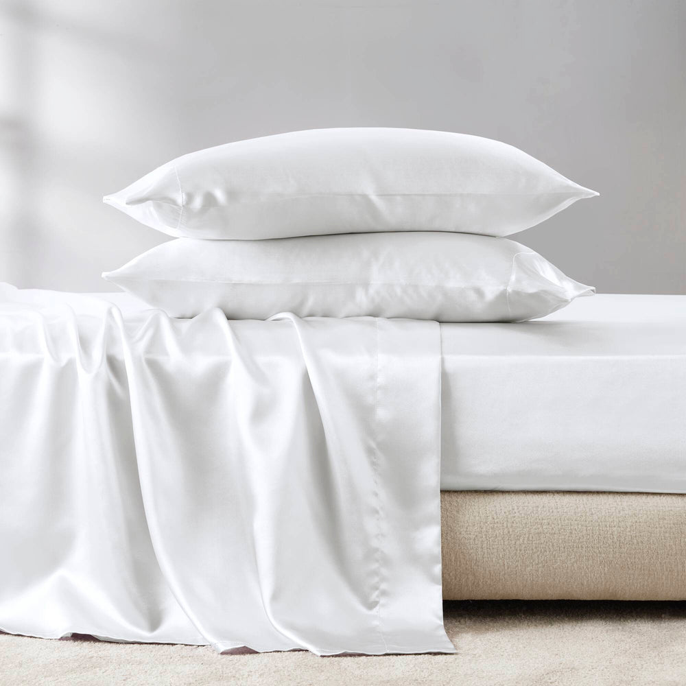 4 PCS Twin Luxury Sheet Set White Media 5