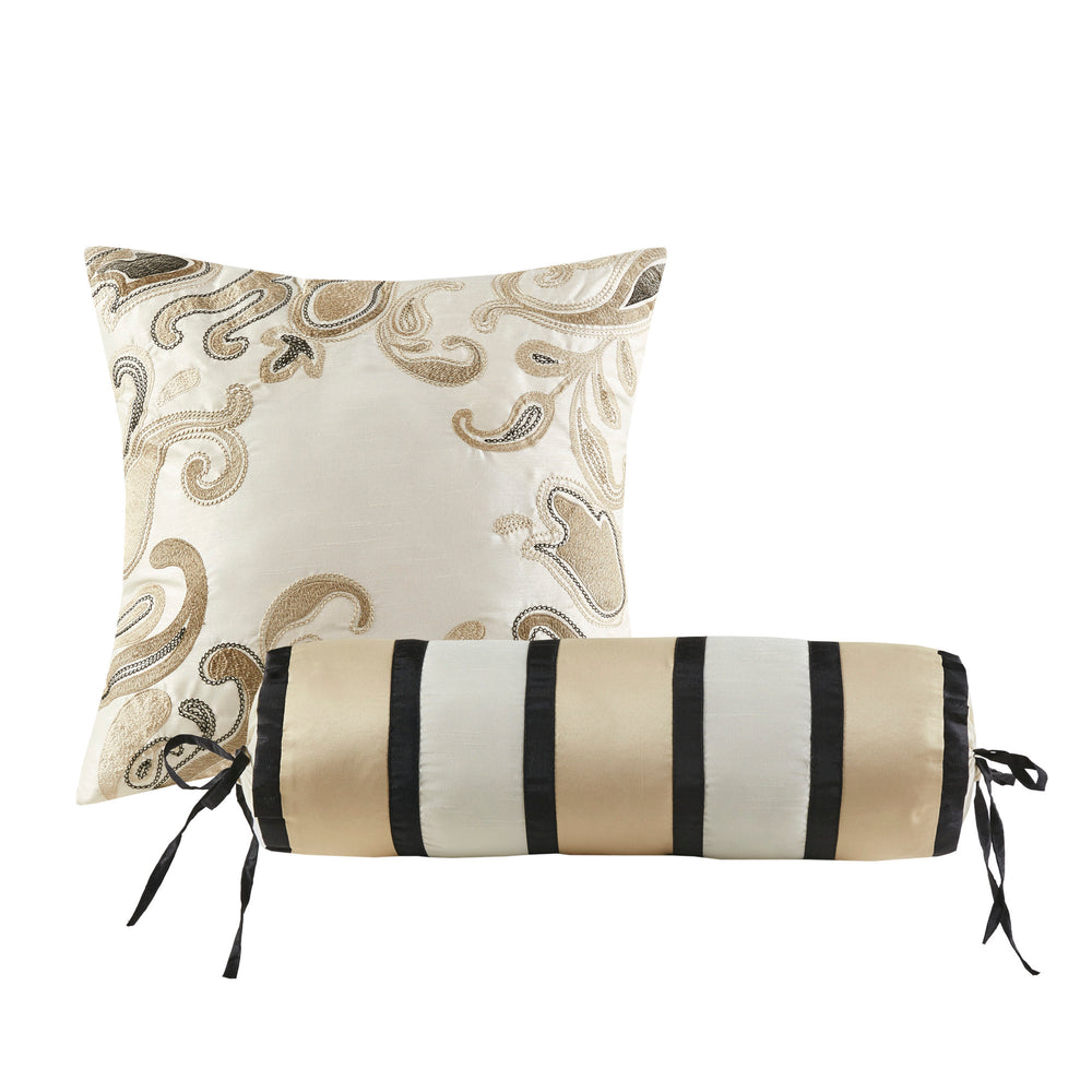 5 Piece Jacquard Bedspread Set with Throw Pillows Black Queen Media 3