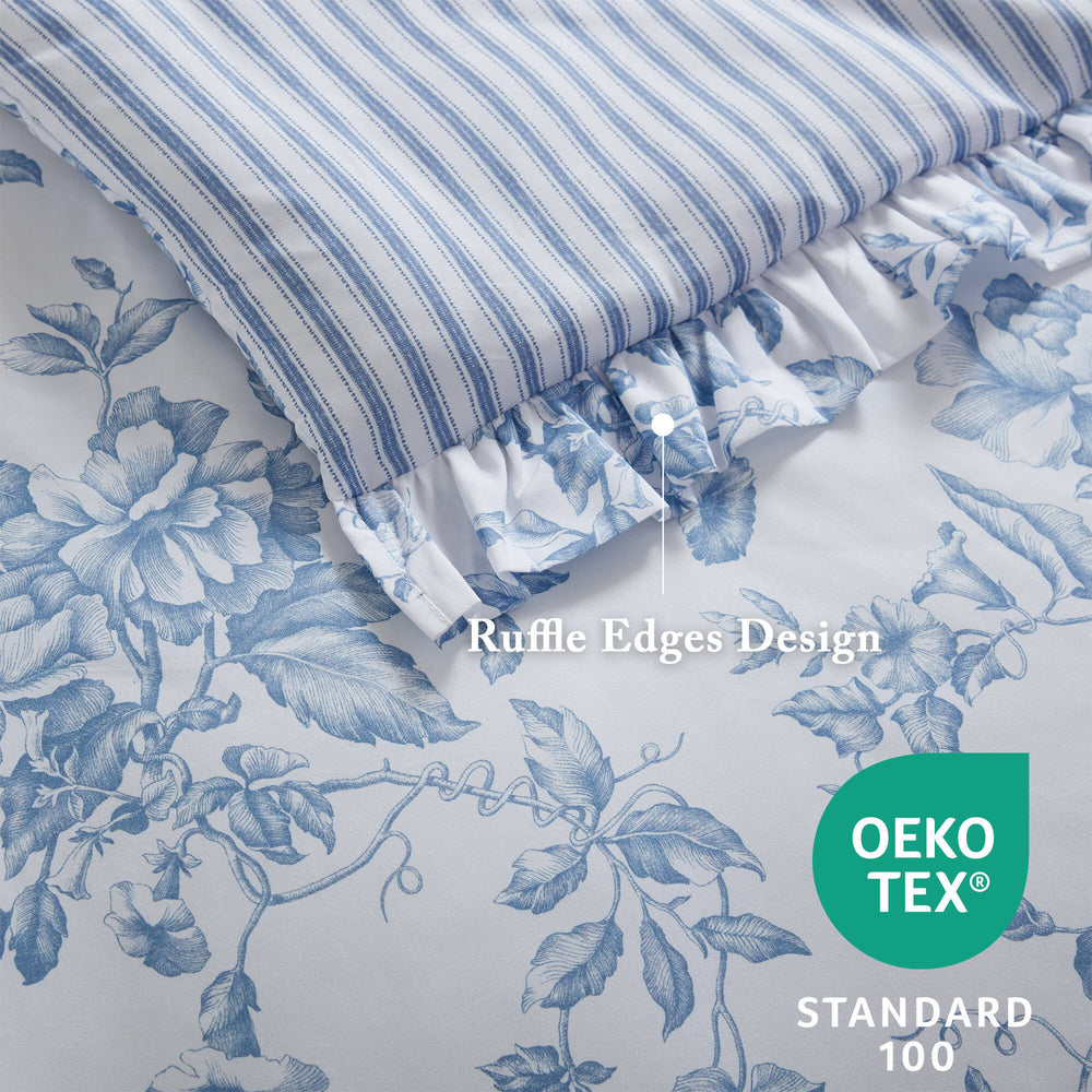 5 Pieces King Comforter Set with Decorative Pillows,Blue Media 5
