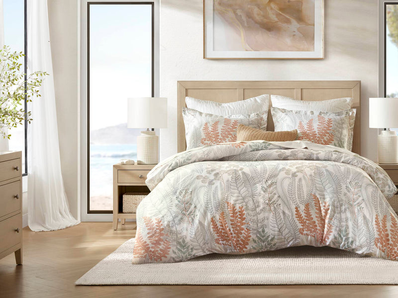 3-Piece Full/Queen 100% Cotton Sateen Duvet Cover Set,Terracotta/Linen