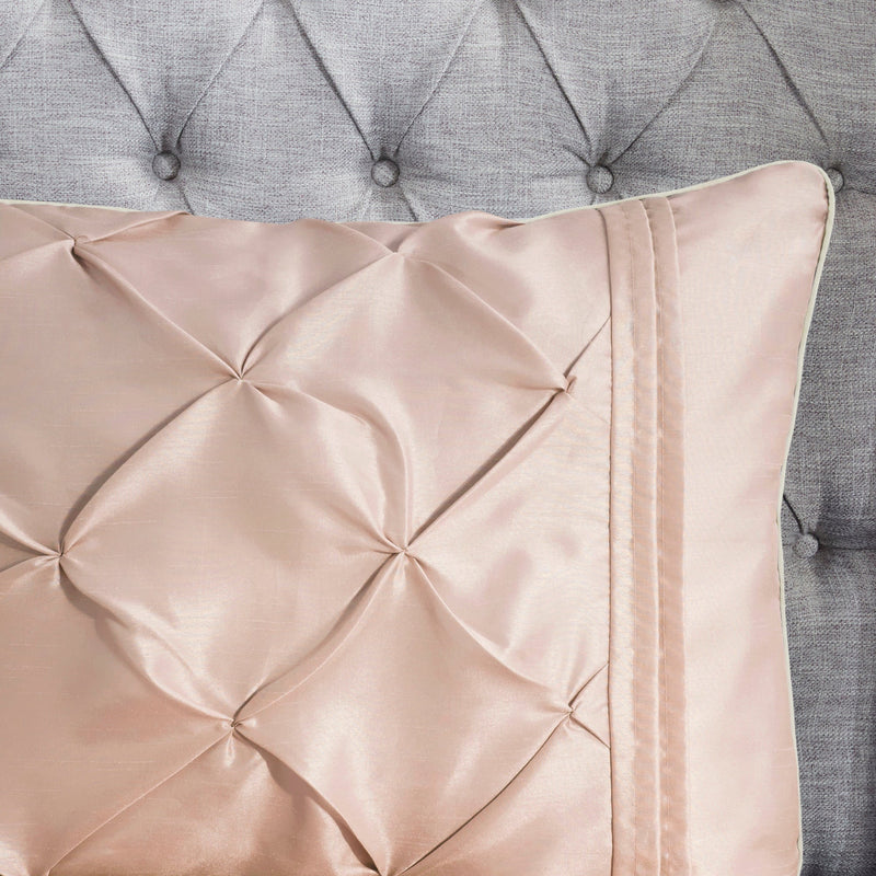 7-Piece 100% Polyester Pieced Pleated Tufted Comforter Set
