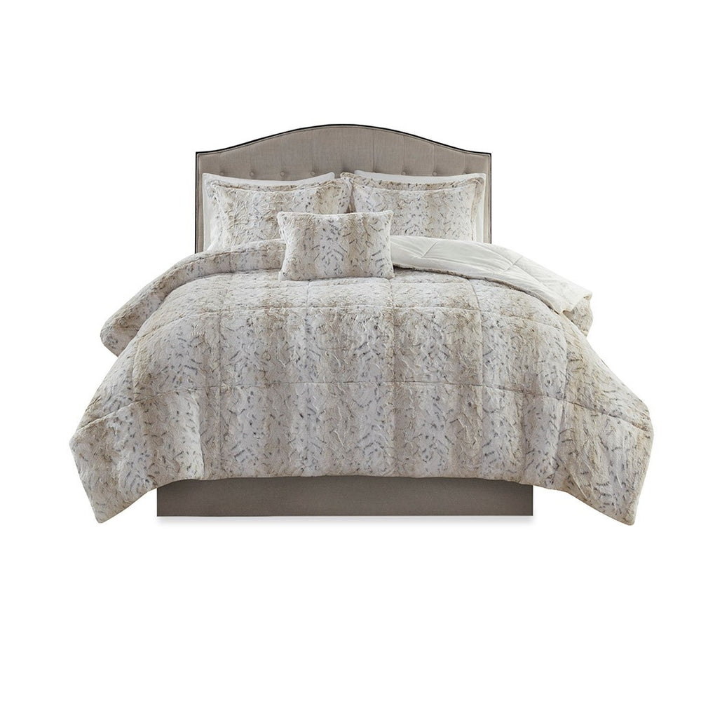 King 4PC Faux Fur Comforter Set Media 7