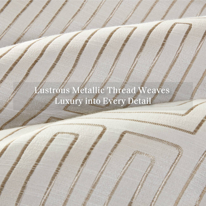 10 PCS Queen Luxury Jacquard Comforter Set Ivory