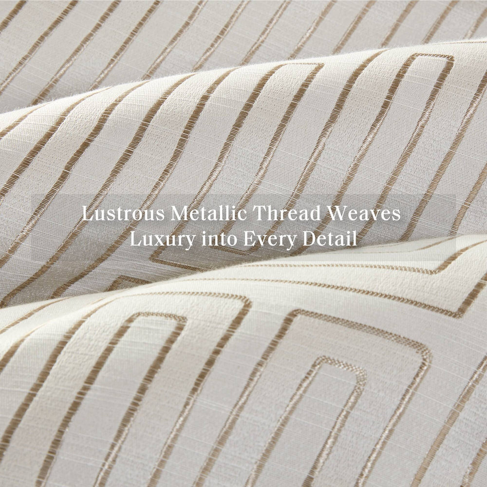 10 PCS King Luxury Jacquard Comforter Set Ivory Media 7