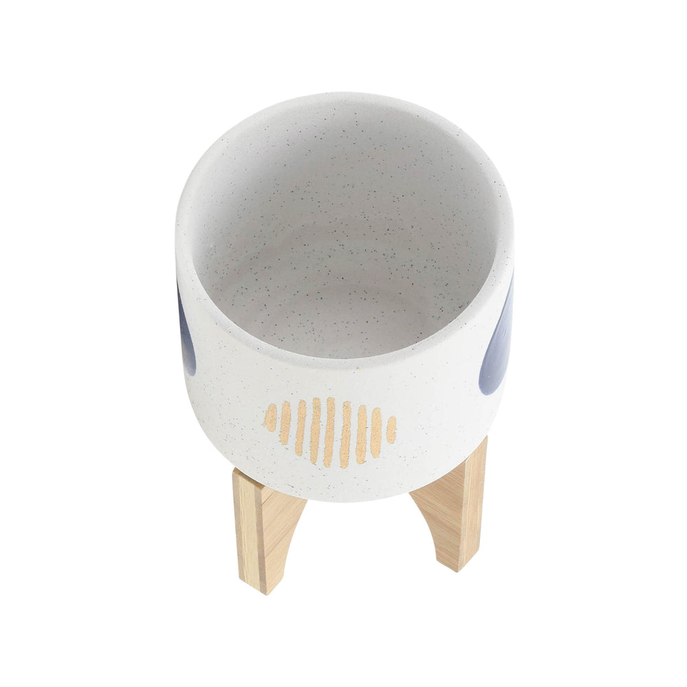 S/2 5/8' FUNKY PLANTER W/ STAND, WHITE Media 5