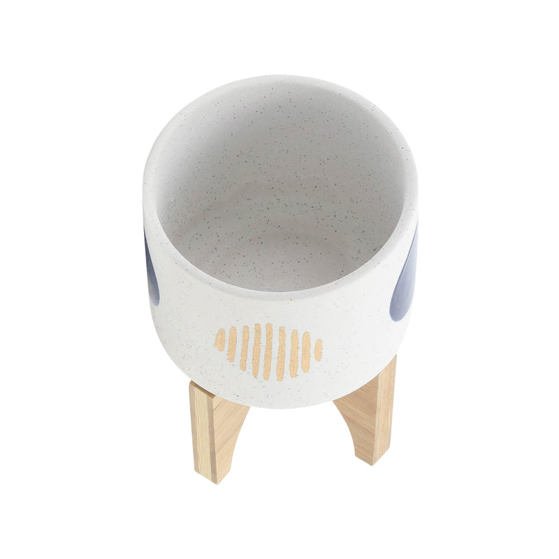 S/2 5/8' FUNKY PLANTER W/ STAND, WHITE