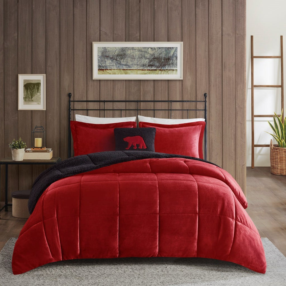 Full/Queen Plush to Sherpa Down Alternative Comforter Set Media 6