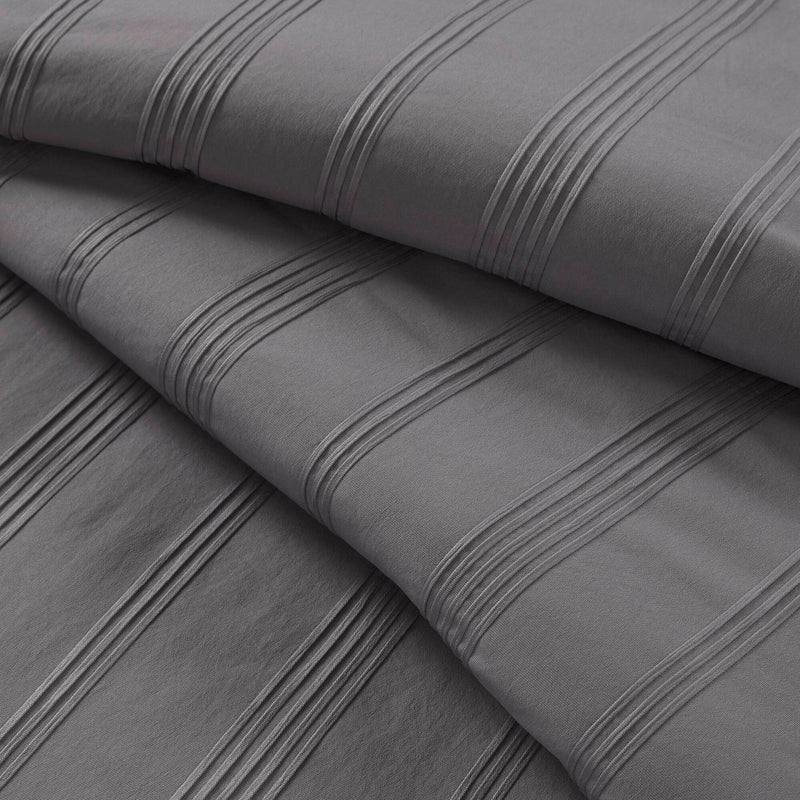3-Piece Cal King Woven Striped Duvet Set