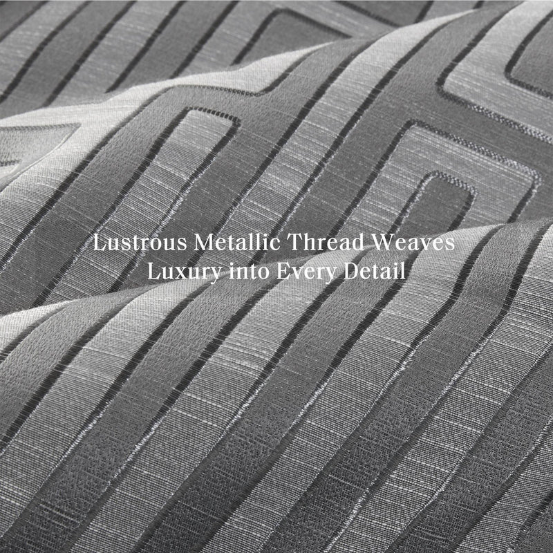 10 PCS King Luxury Jacquard Comforter Set Grey