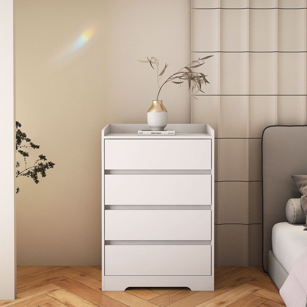Bedroom Dresser Waterproof Minimalist White Cabinet Storage Organizer Media 5