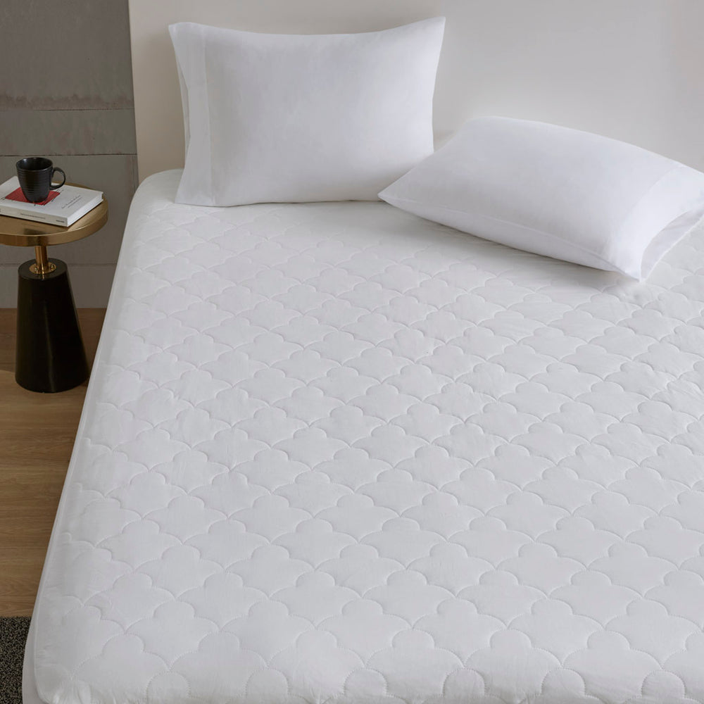 Cotton Percale Quilted Mattress Pad Media 12