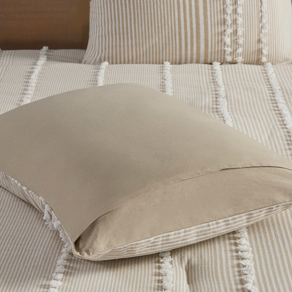 Full/Queen 3 Piece Cotton Yarn Dyed Comforter Set Media 9