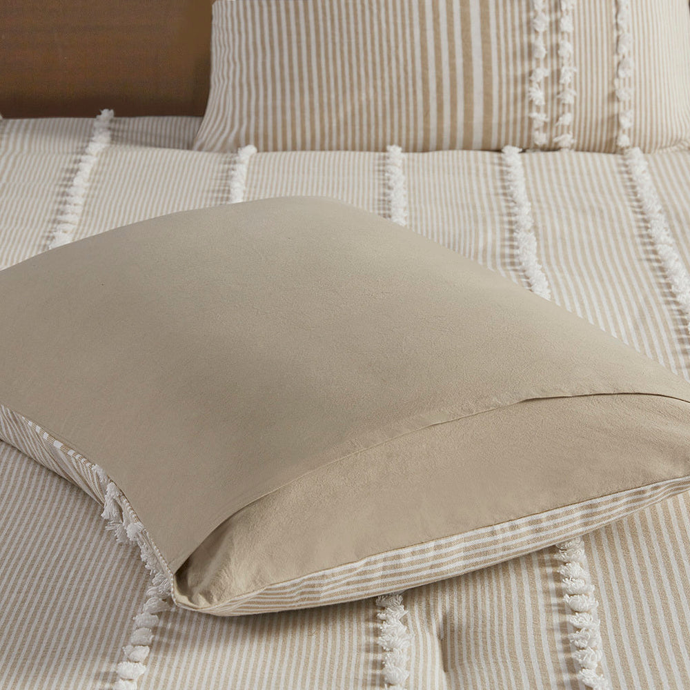 Full/Queen 3 Piece Cotton Yarn Dyed Comforter Set Media 9