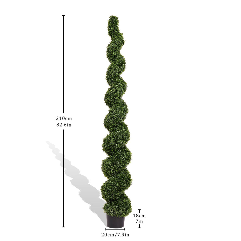 Topiary Bonsai Artificial Spiral Tree Plant Outdoor UV Resistant Plastic Boxwood 210cm Green Media 3