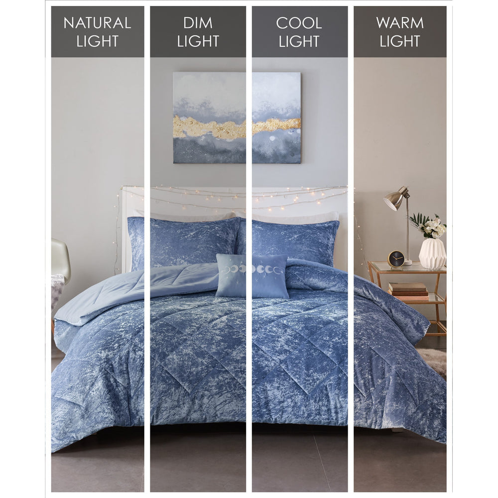 Twin/Twin XL Velvet Comforter Set with Throw Pillow Media 7