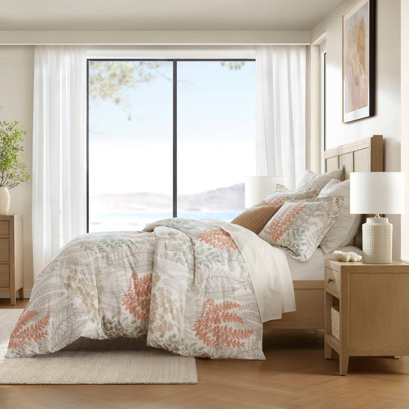 3-Piece Full/Queen 100% Cotton Sateen Duvet Cover Set,Terracotta/Linen