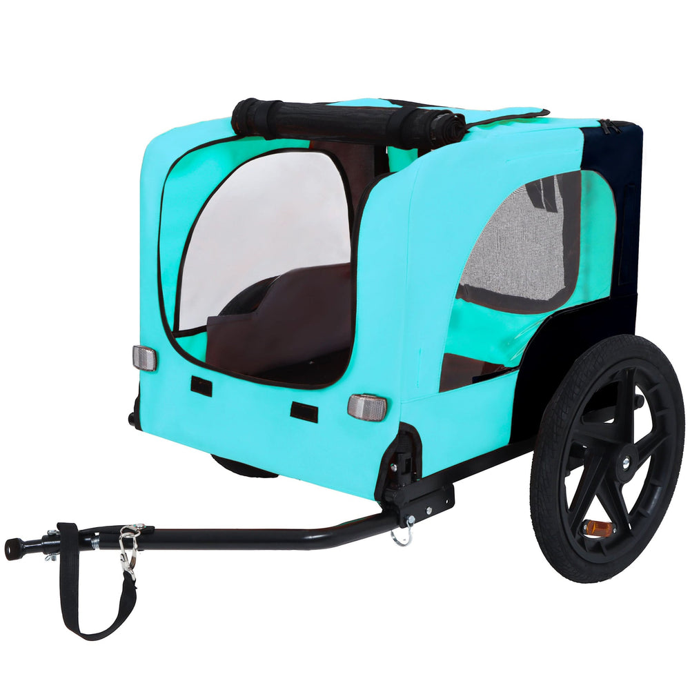 Pet Bike Trailer Dog Cart for Bicycle,Suitable for Small and Medium Pets, Easy Folding Cart Frame, Quick Release Wheel, Non-Slip Floor, Internal Leash Media 10