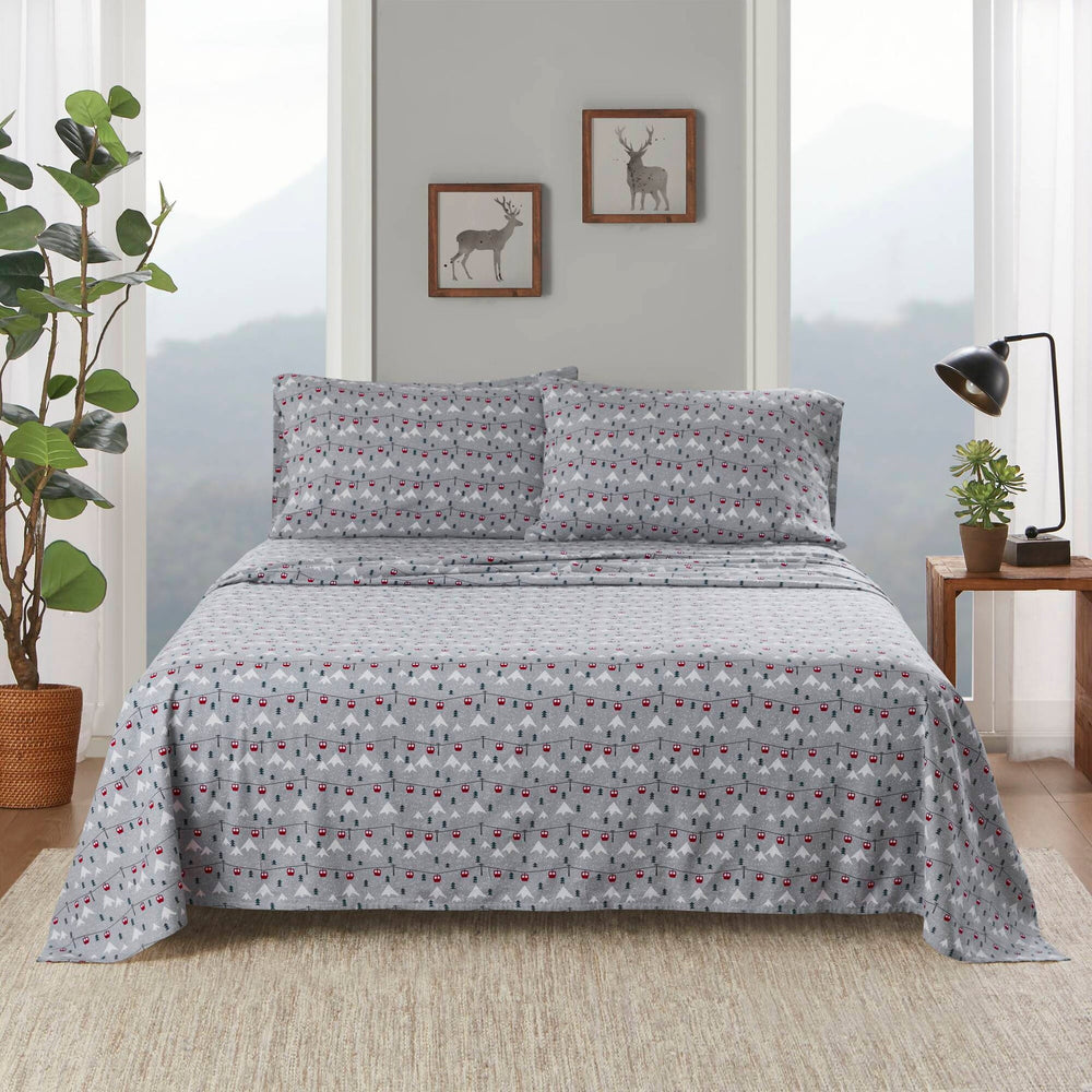 4 PCS Queen Sheet Set Grey Ski Jump Media 11