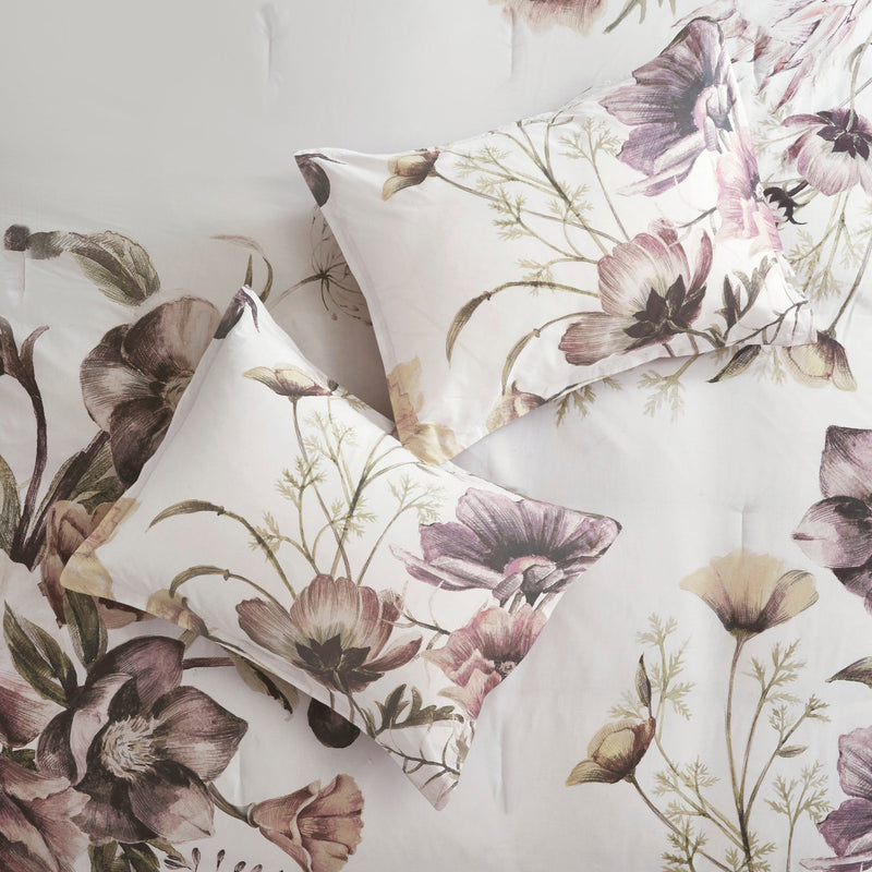 8 Piece Cotton Printed Comforter Set Blush Queen
