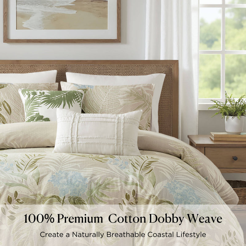 6 Piece Oversized Cotton Comforter Set with Throw Pillow