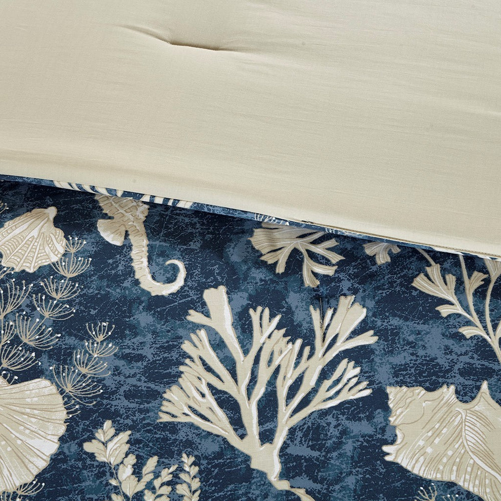 7 Piece Cotton Sateen Comforter Set Blue Queen Media 5