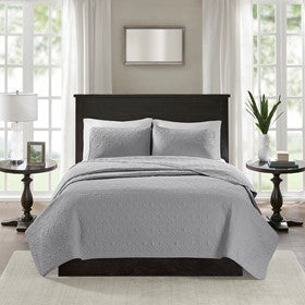 Reversible Quilt Set Grey Full/Queen Media 1