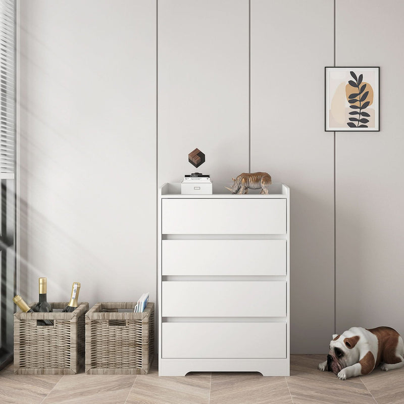 Bedroom Dresser Waterproof Minimalist White Cabinet Storage Organizer