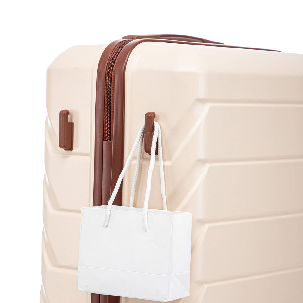 Abs Luggage Set 20 24 28 Inches 3 Piece Beige Durable Spinner Wheels & Combination Lock Media 15