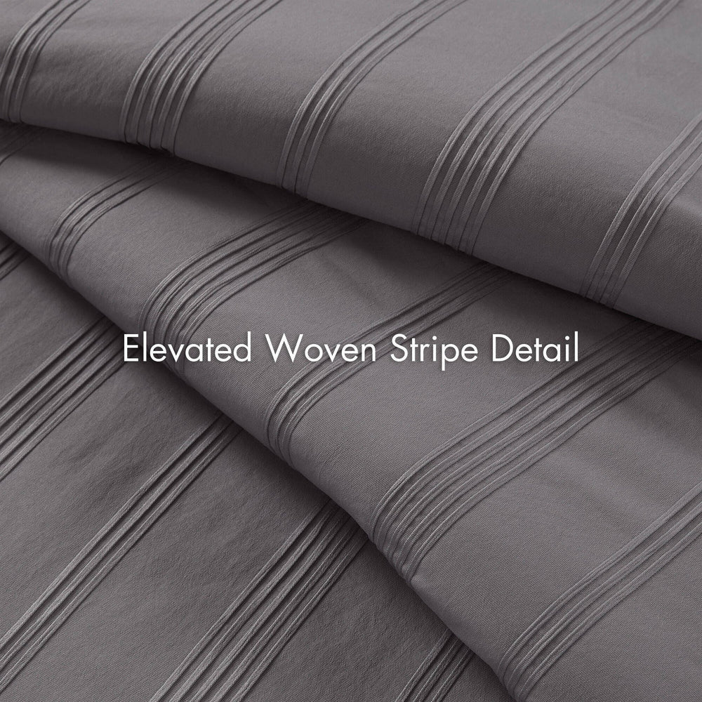 7-Piece King Woven Striped Comforter Set Media 4